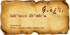 Gönczi Ádám névjegykártya